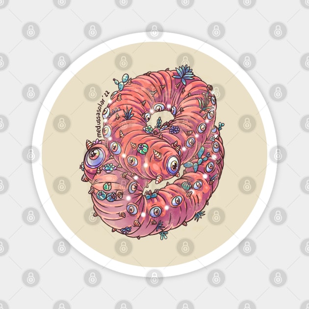 Pastel Mongolian Death Worm Magnet by MedussaSolar